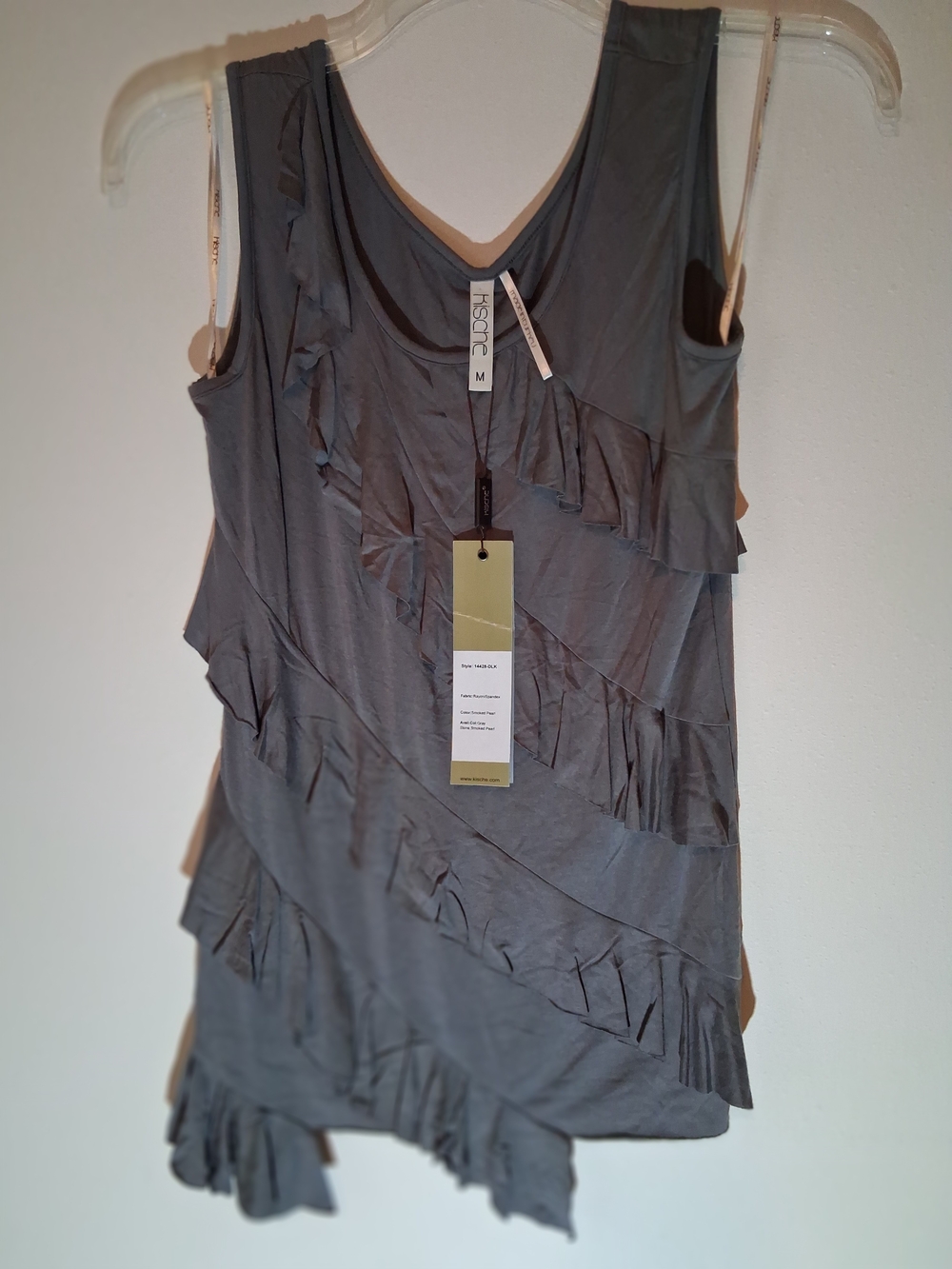 Kische Gray Ruffle Layered Sleeveless Tank